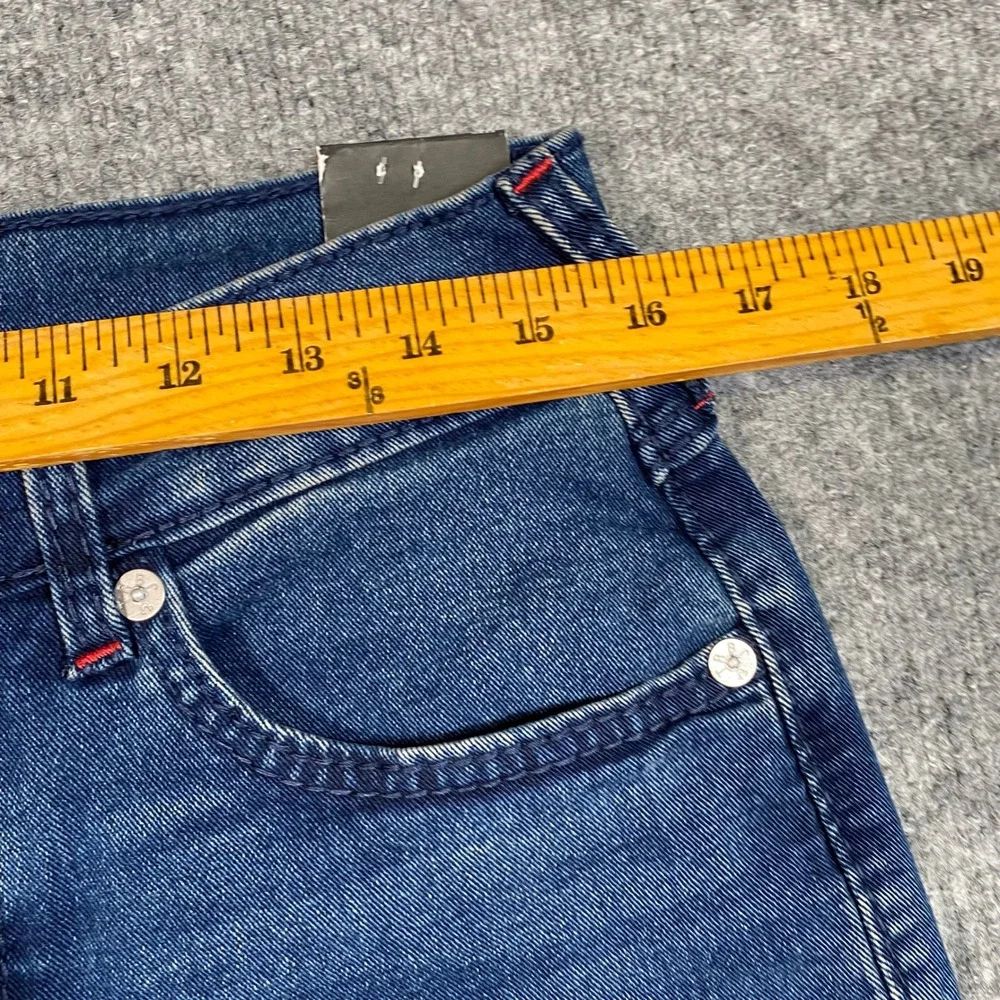 True Religion Mens Geno Relaxed Slim Jeans Dark Shivering Wash Blue 30 Big T